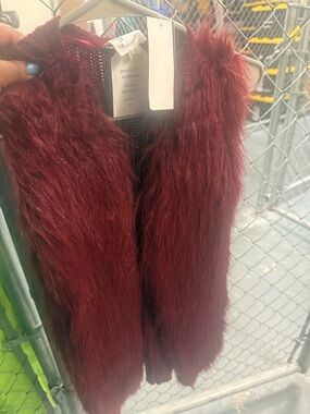 Burgundy Faux Fur Vest